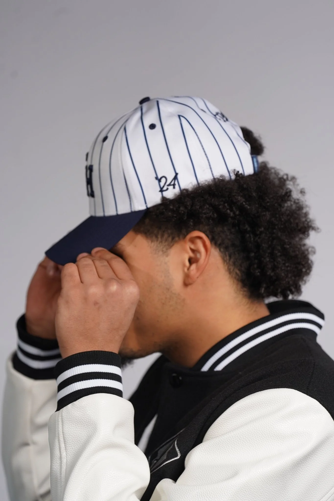 Navy Pinstripe Hat - Image 6