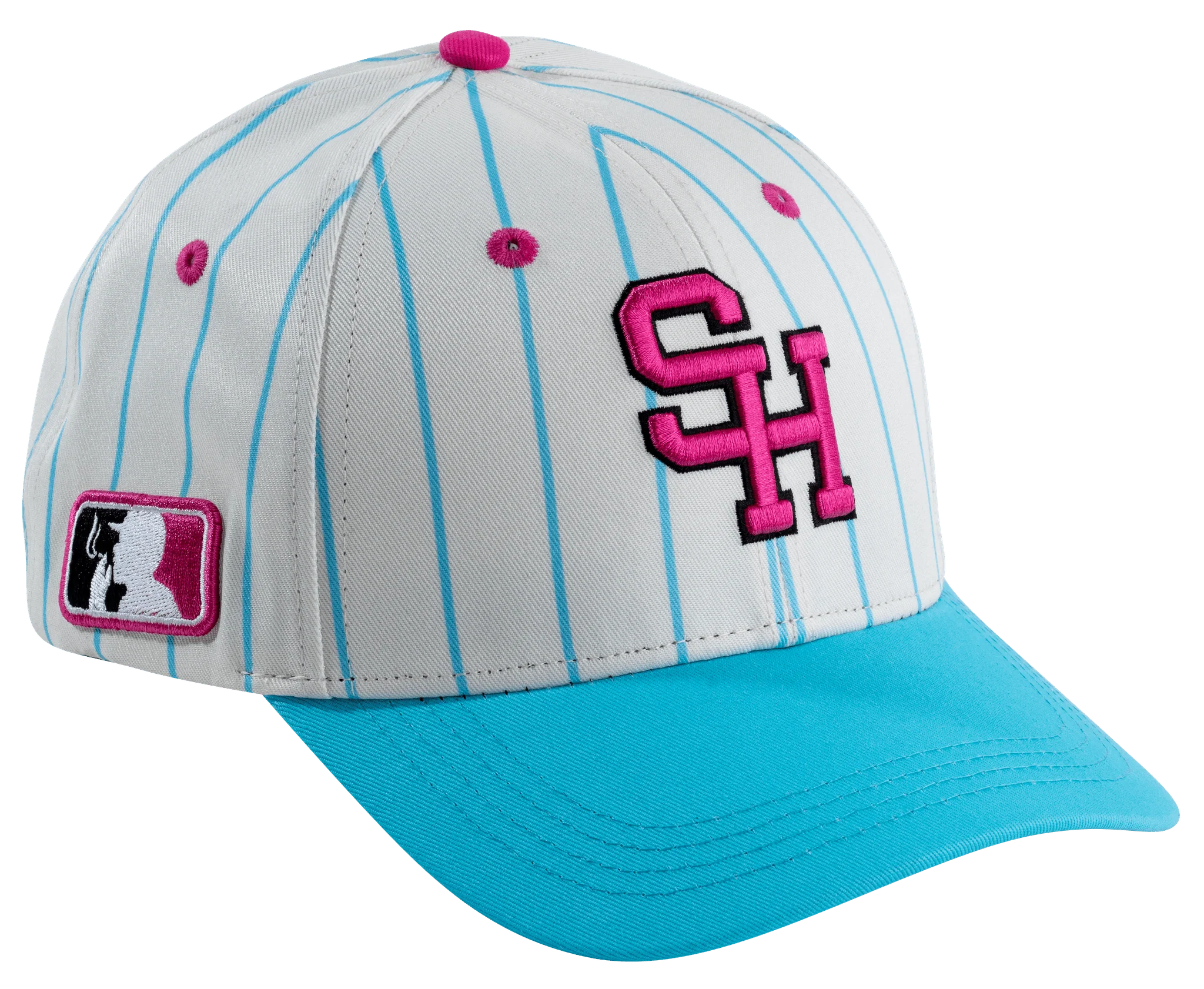 Pink/Blue Pinstripe Hat - Image 2